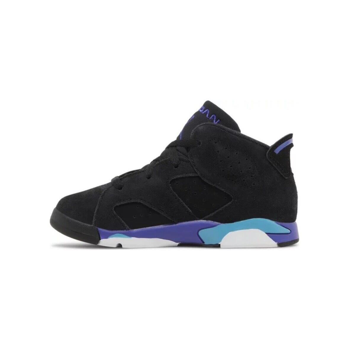 Size 7c - Air Jordan Retro 6 Aqua Blue Toddler 2023 - Black