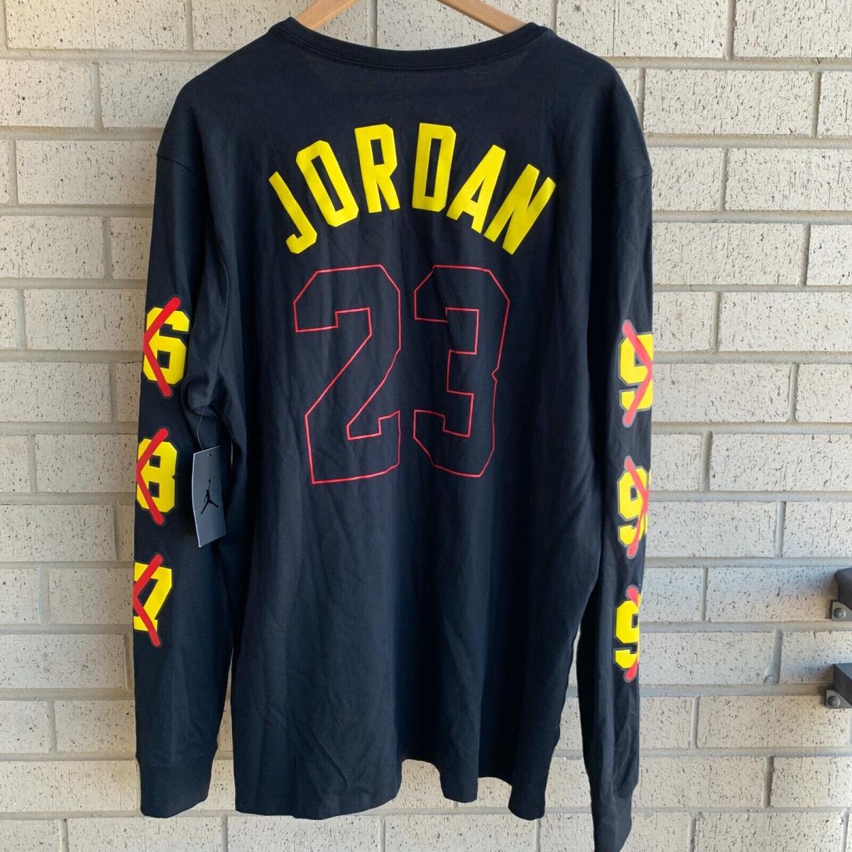 Jordan Jumpman `speed to Market 23` Black LS Hockey Tee Bq5175-010 - Size Xxl