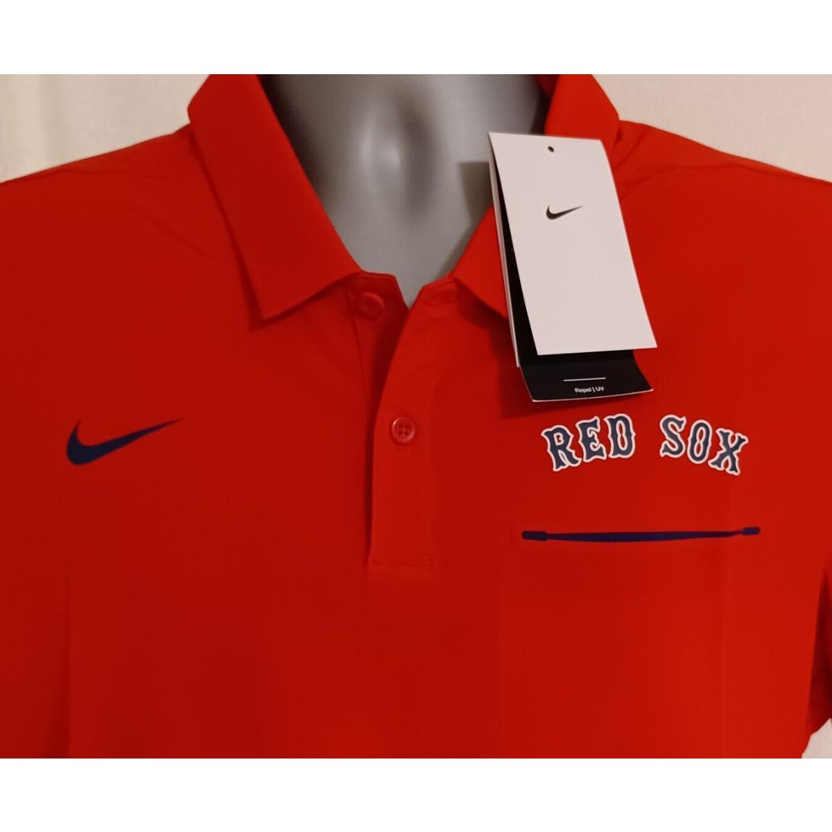 Nike Boston Red Sox Dri-fit Pocket Polo Men`s Large Red Mlb