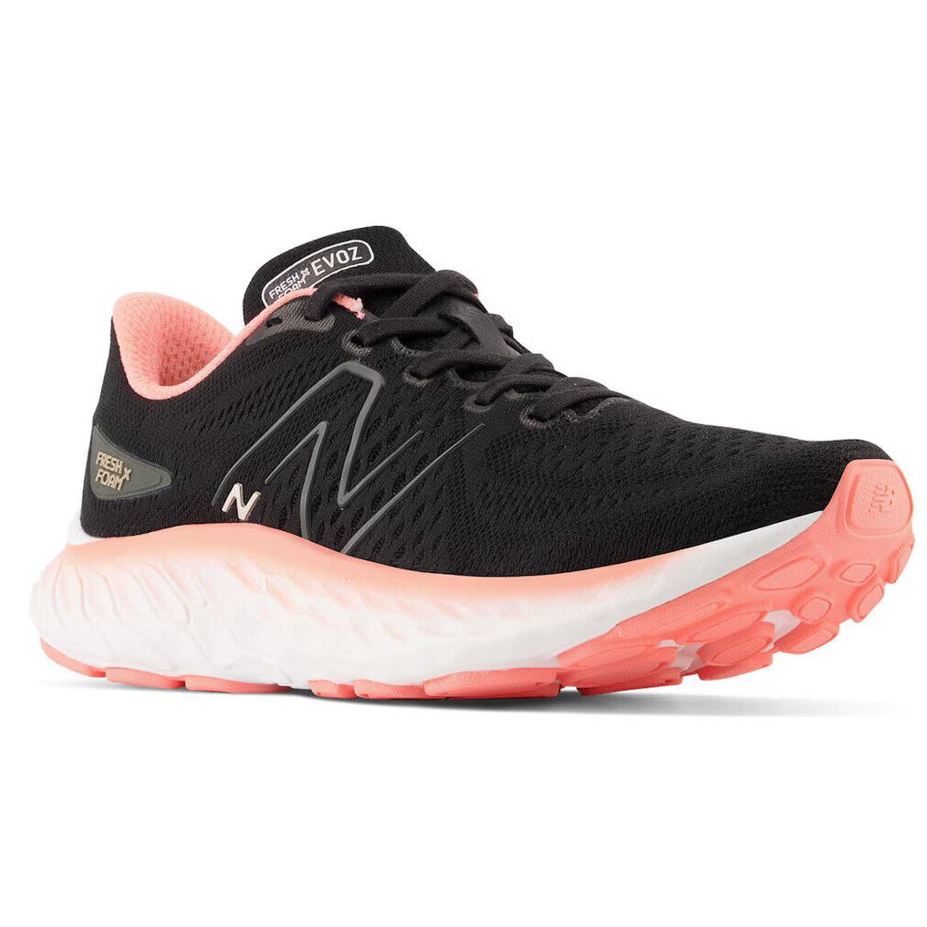 New Womens New Balance Fresh Foam X Evoz V3 Black Pink Mesh Running Shoes - Black