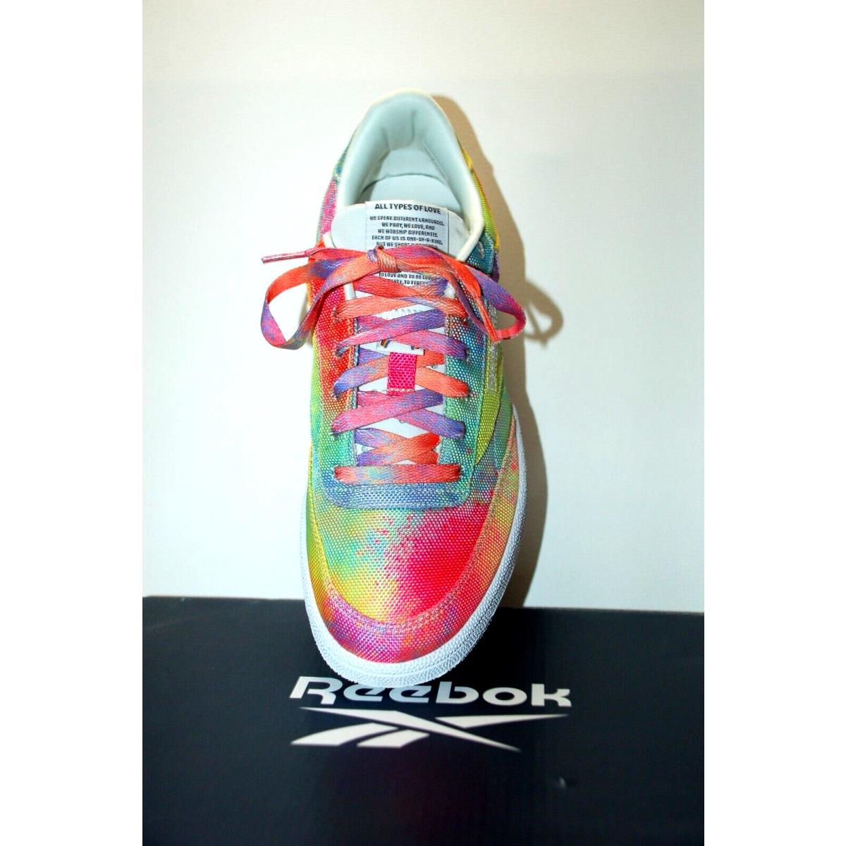 Reebok Club C 85 Rainbow Tennis Shoes Size 8 Euro 40.5