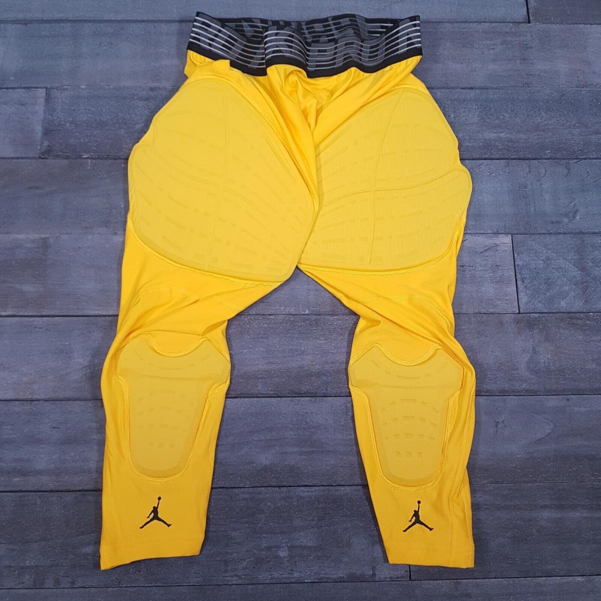 Nike Air Jordan Pro Hyperstrong Basketball 3/4 Tights Pants Mens XL Yellow