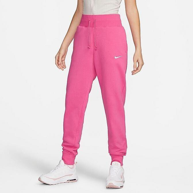 Nike Sportswear Phoenix Fleece Women`s High Waist Joggers XL Pink Sweatpants