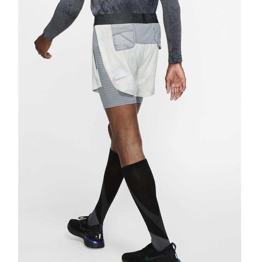Mens Nike Tech Pack Running 2-in-1 Short Gray Tie-dye Size 2XL BV5687-010
