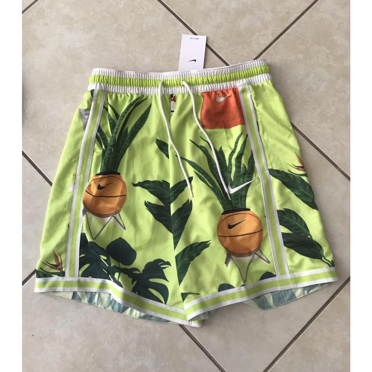 Nike Dna Court Cortez Lime Orange Basketball Shorts Mens Sz L DV9615-321