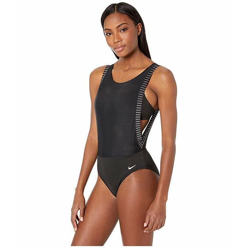 Nike Sport Women`s Mesh Convertible Layered One-piece in Black Size S L70627