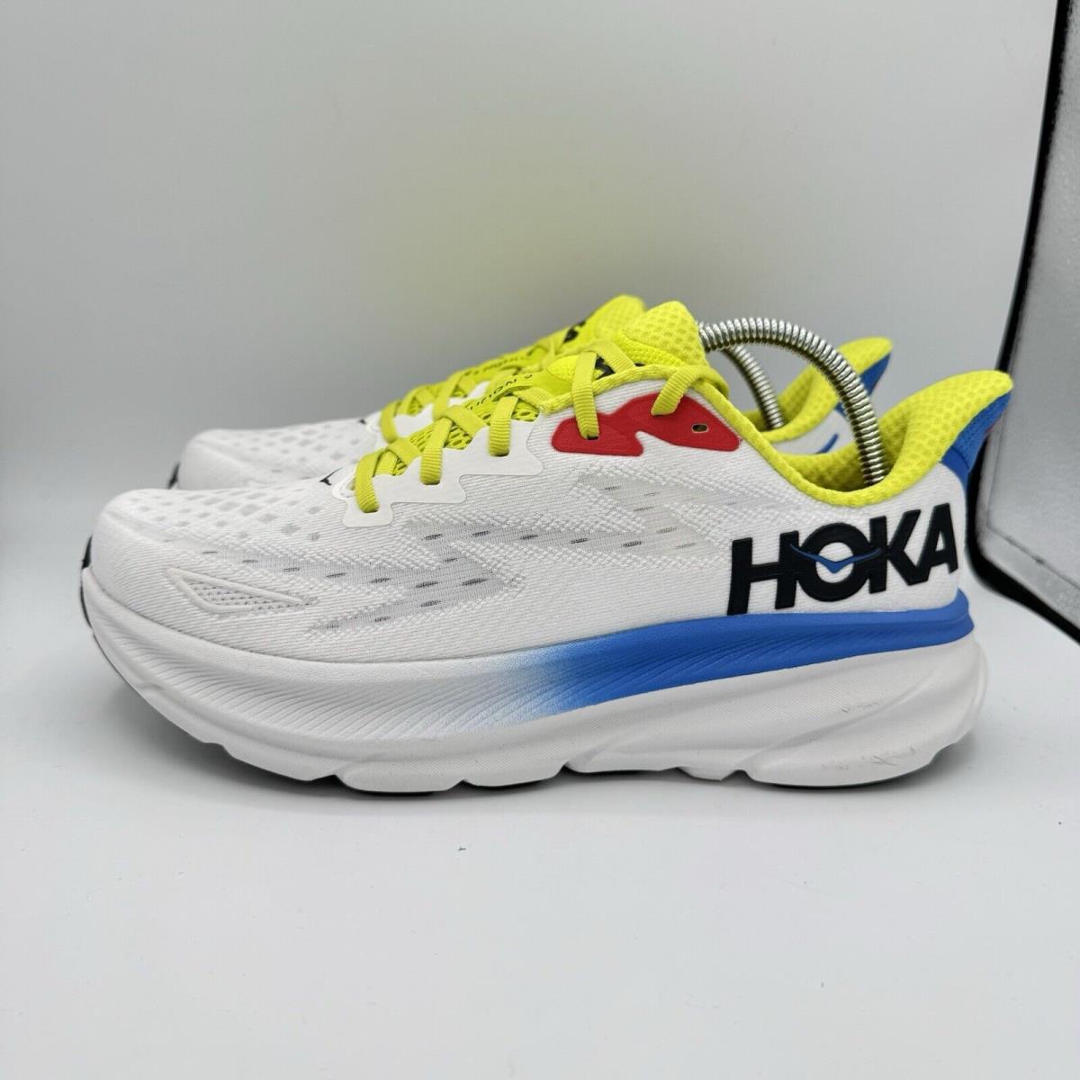 Hoka One One Mens Clifton 9 1127895 Bvr White Athletic Running Shoes Size 9 D