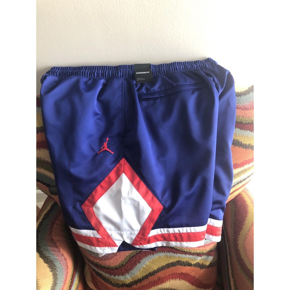 Air Jordan Satin Diamond Blue Basketball Shorts Size 2XL Men A02820-455