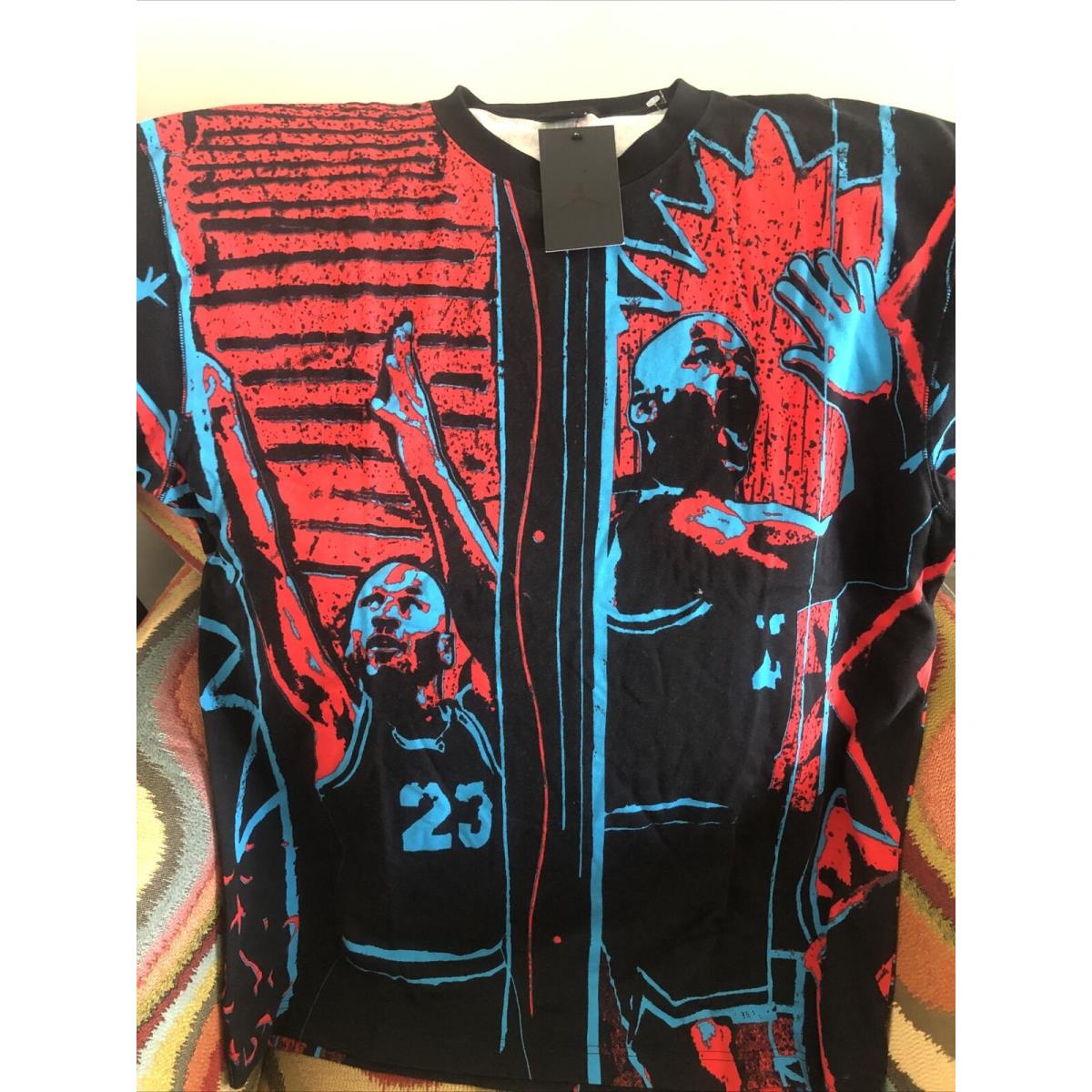 Nike Air Jordan Dna Shirt Rare Basketball Blue / Red Retro Size L Tall Mens