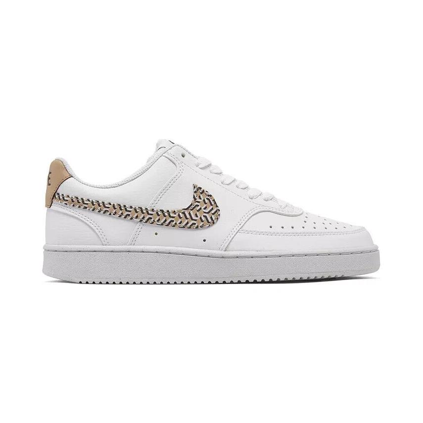 Nike Women`s Court Vision Low Casual Sneakers Size 9 - White,Hemp