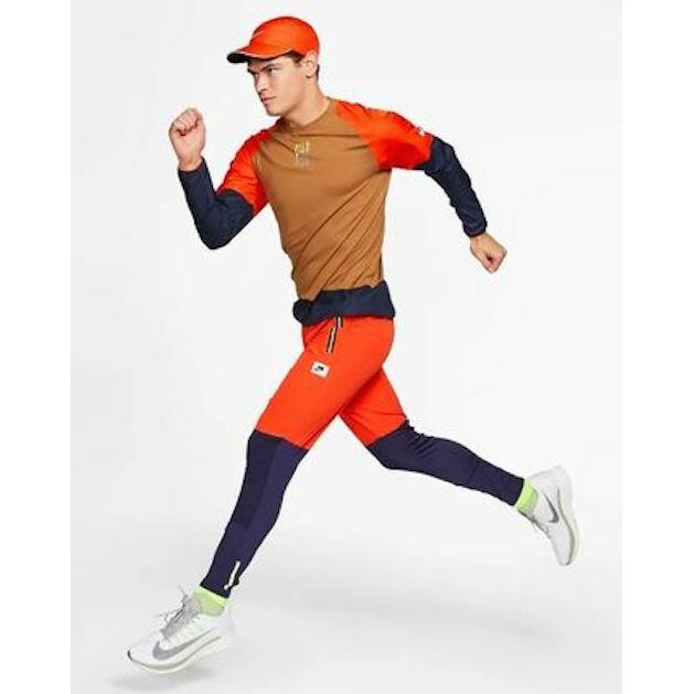 Nike Wild Run Mens Running Trousers Blackened Blue/habanero Red Size XL