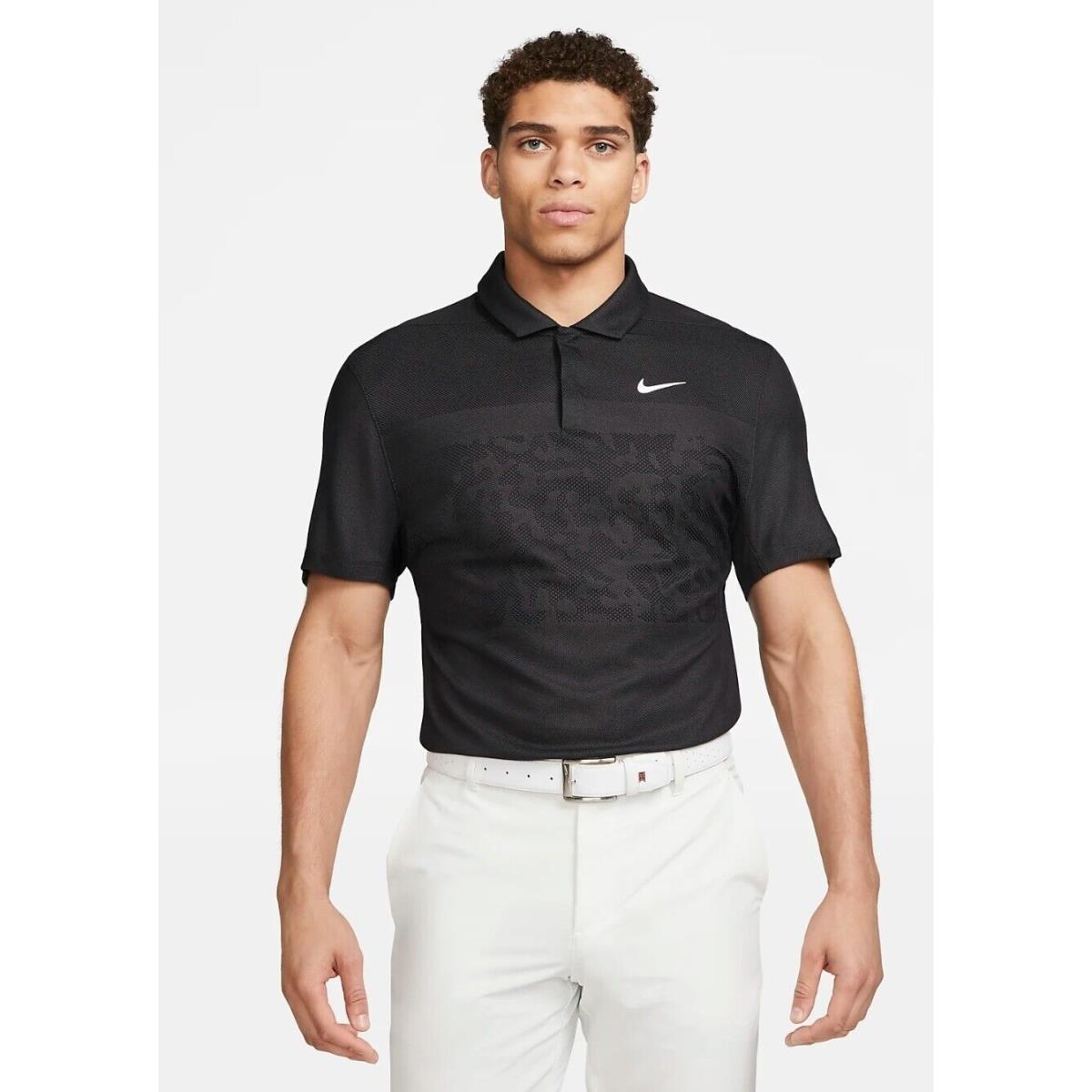 Tiger Woods Nike Golfpolo Shirt Dri-fit Adv Camo Black Mens Sz M DR5327-010 Rare