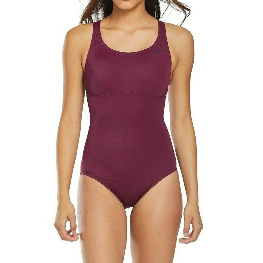 Nike L8203 Women`s Solid Epic Purple Racerback One-piece Swimsuit Size XL - Purple