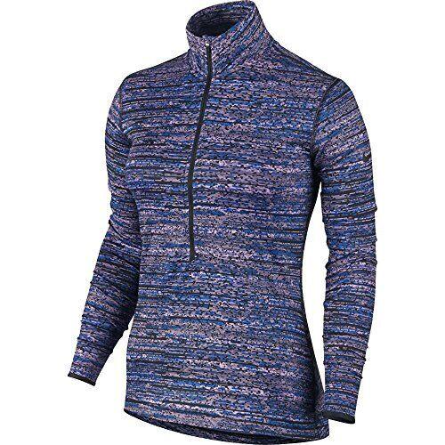 Nike Women`s Pro Warm Half Zip Running Pull Over Purple Sz XS 684992-564