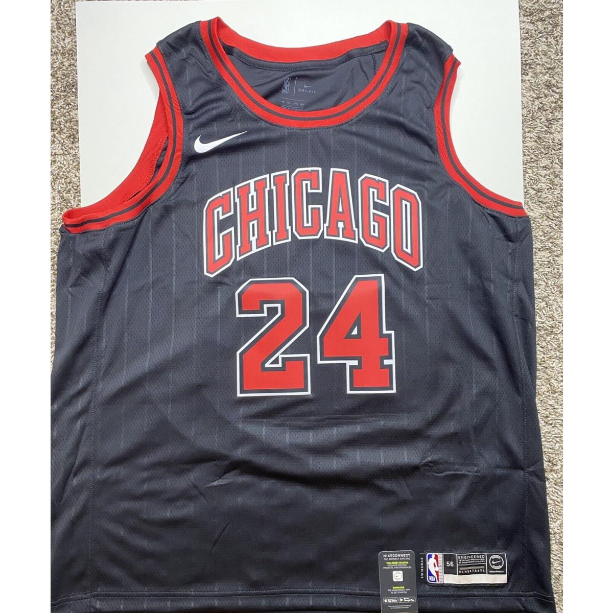 Nike Nba Chicago Bulls Lauri Markkanen SZ Xxl Swingman Jersey Men`s Black White