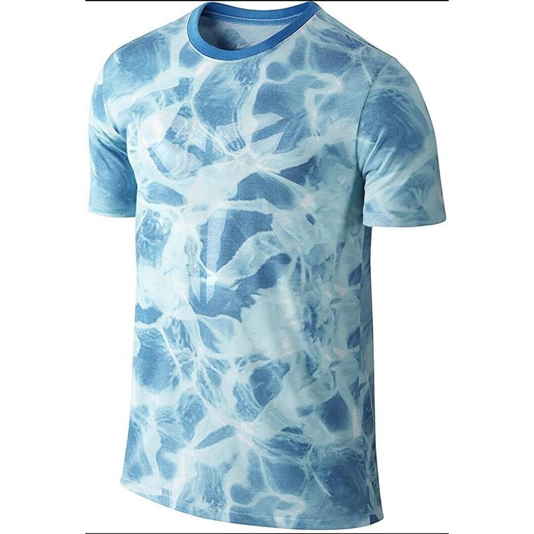 Men`s Nike Kobe Sheath Logo 5am Flight T-shirt 698697 Tie Dye Blue Wave SZ M - Blue