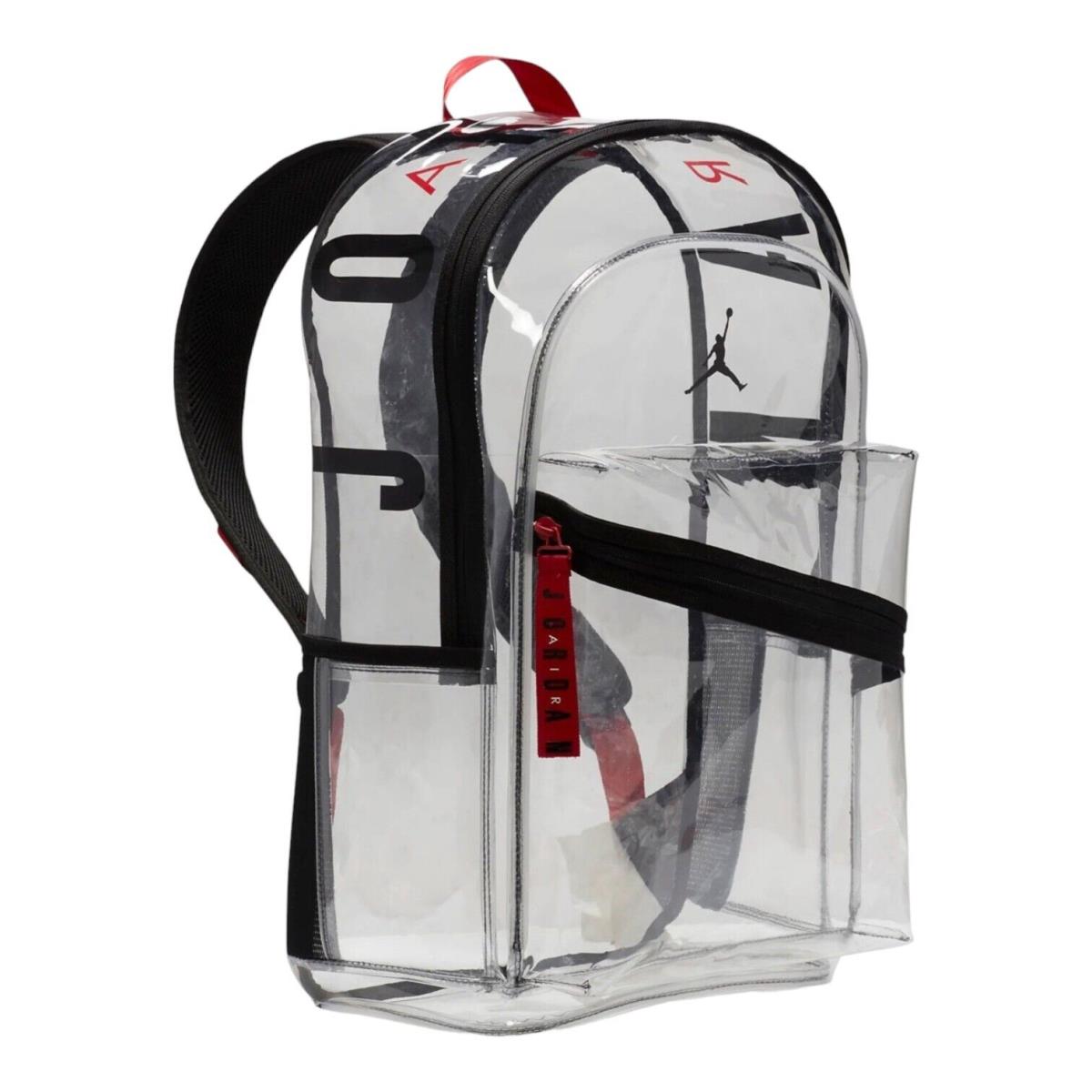 Nike Air Jordan Clear Air Patrol Backpack Black Red Jumpman - Clear