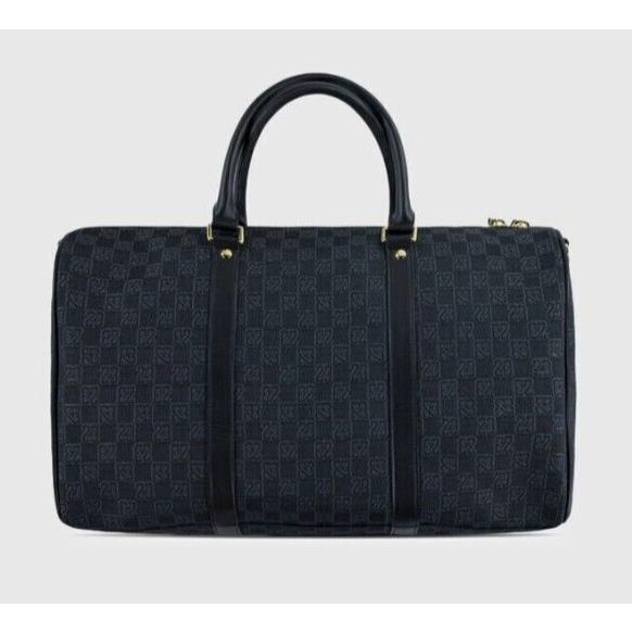 Jordan Monogram Duffle Bag Jacquard Luggage Travel Vacation Black MA0759-023