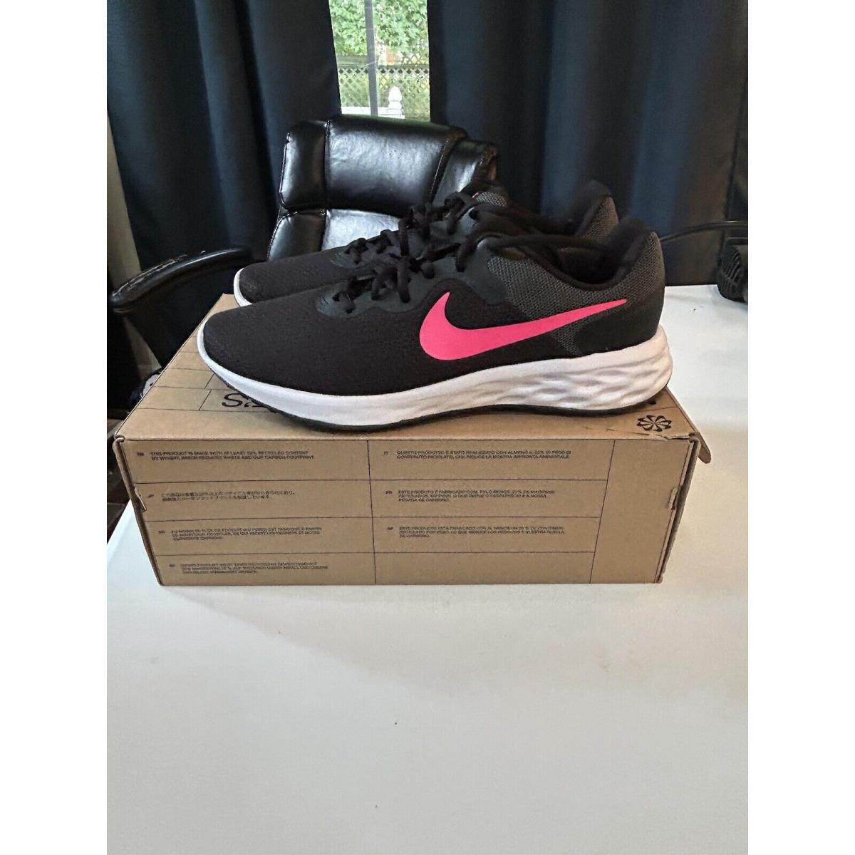 Nike Revolution 6 Next Neture Black Hyper Pink Shoes Womens Size 11 DC3729-002 - Black