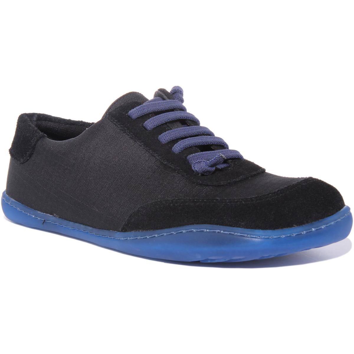 Camper Peu Cami Mens Elastic Laces Leather Shoes In Dark Blue Size US 7 - 13 BLACK BLUE