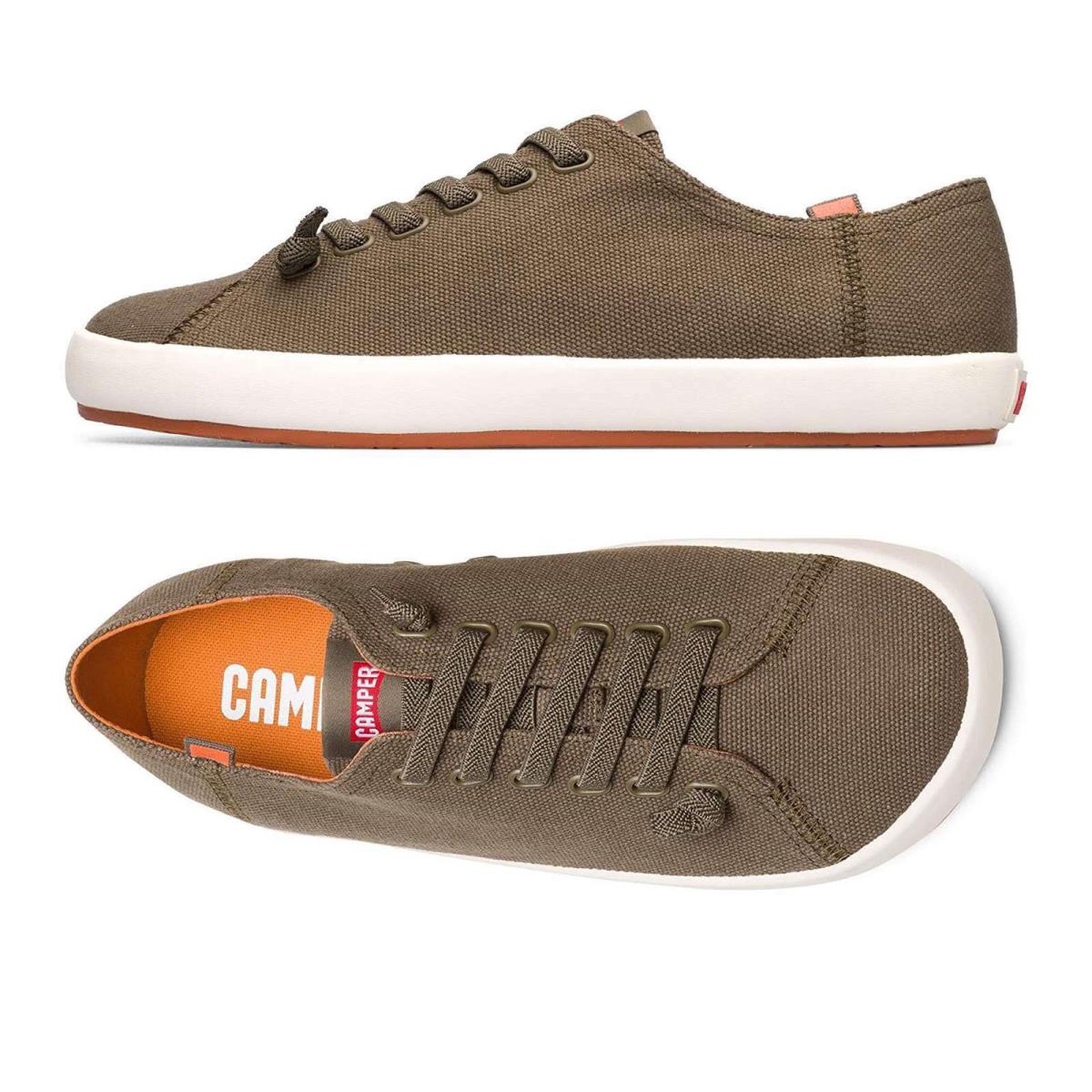 Camper Men`s Peu Rambla Classic Canvas Comfort Sneakers Casual Shoes Green