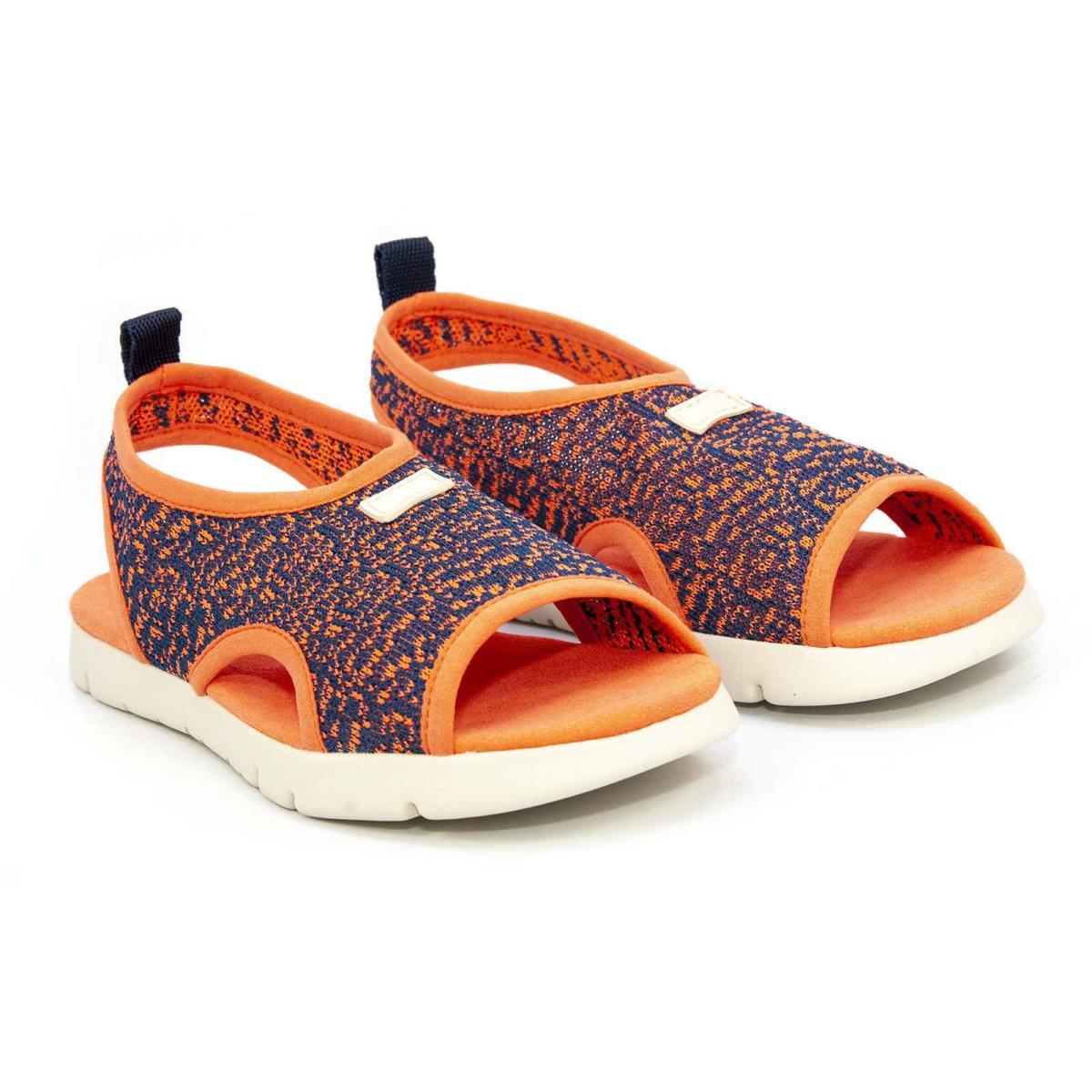 Girls Sandals Camper Mira Knit Orange Textile Slip On Sandals