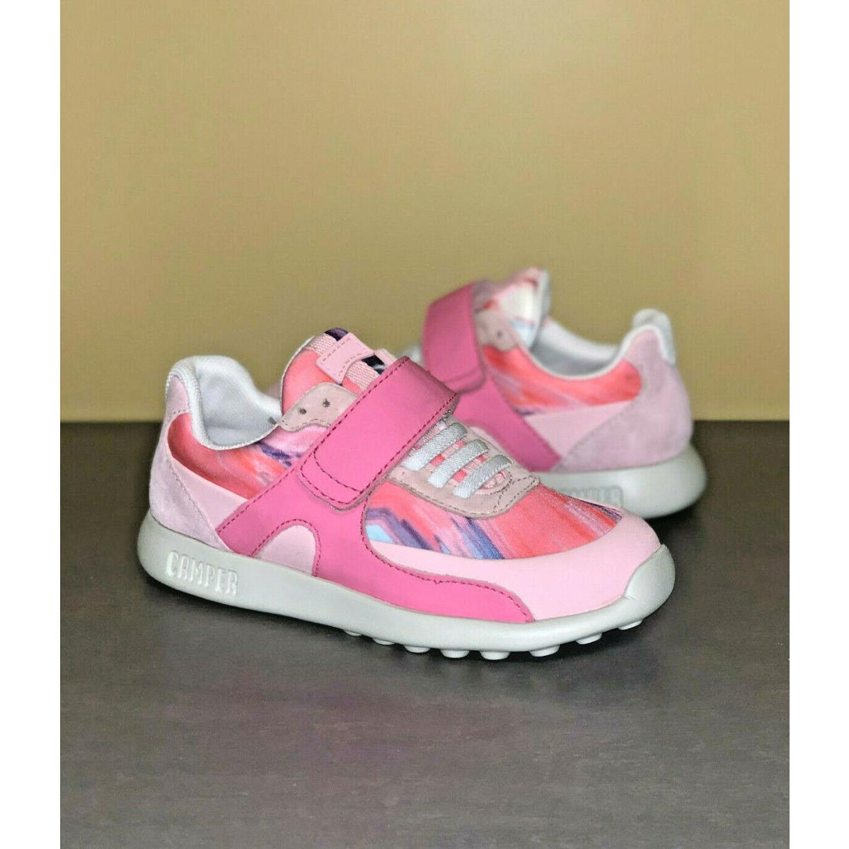 Girl Pink Sneakers Camper Driftie Slip on Sneaker with Hook and Loop