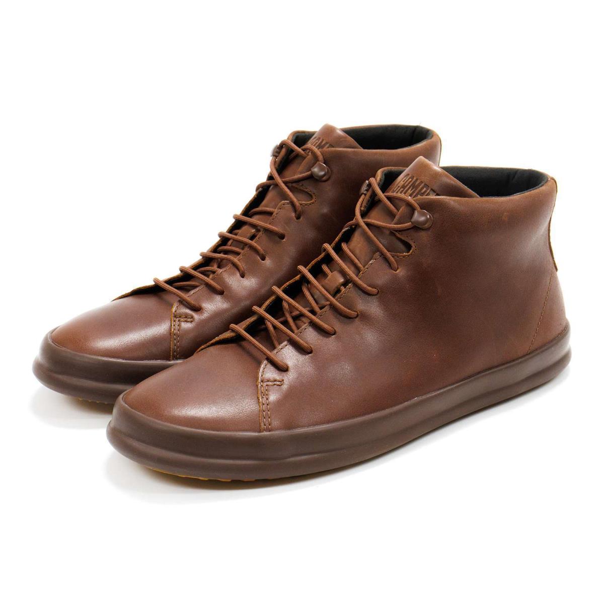 Camper Mens Casual Chasis Lace-up Leather Ankle Boots Brown