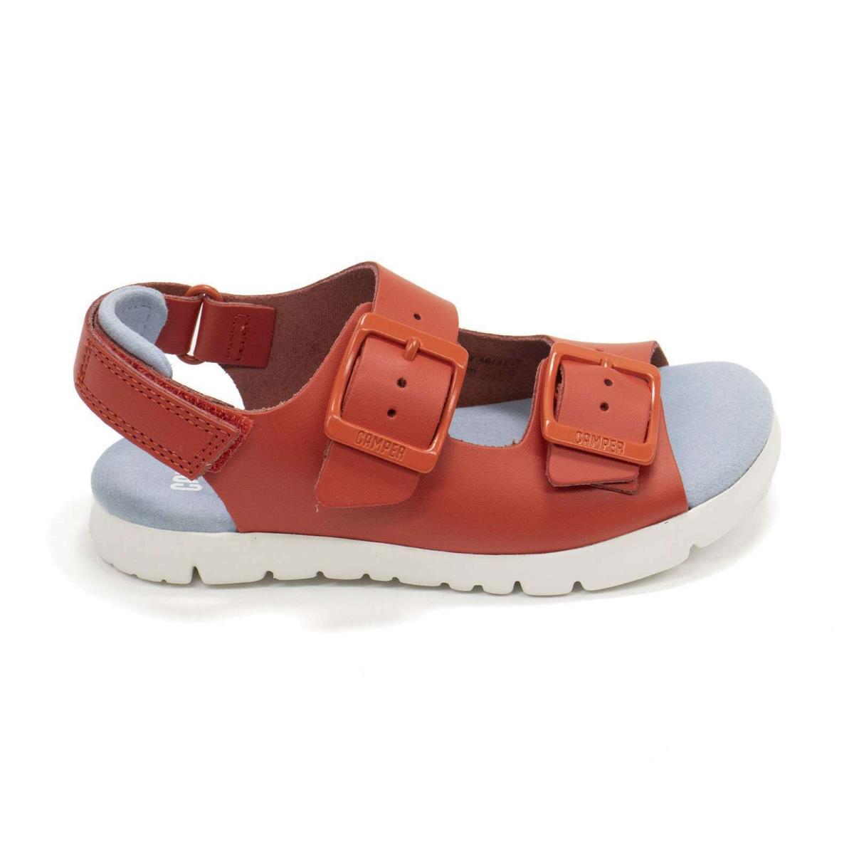 Camper Oruga Kids Adjustable Slingback Open Toe Girls Sandals Red