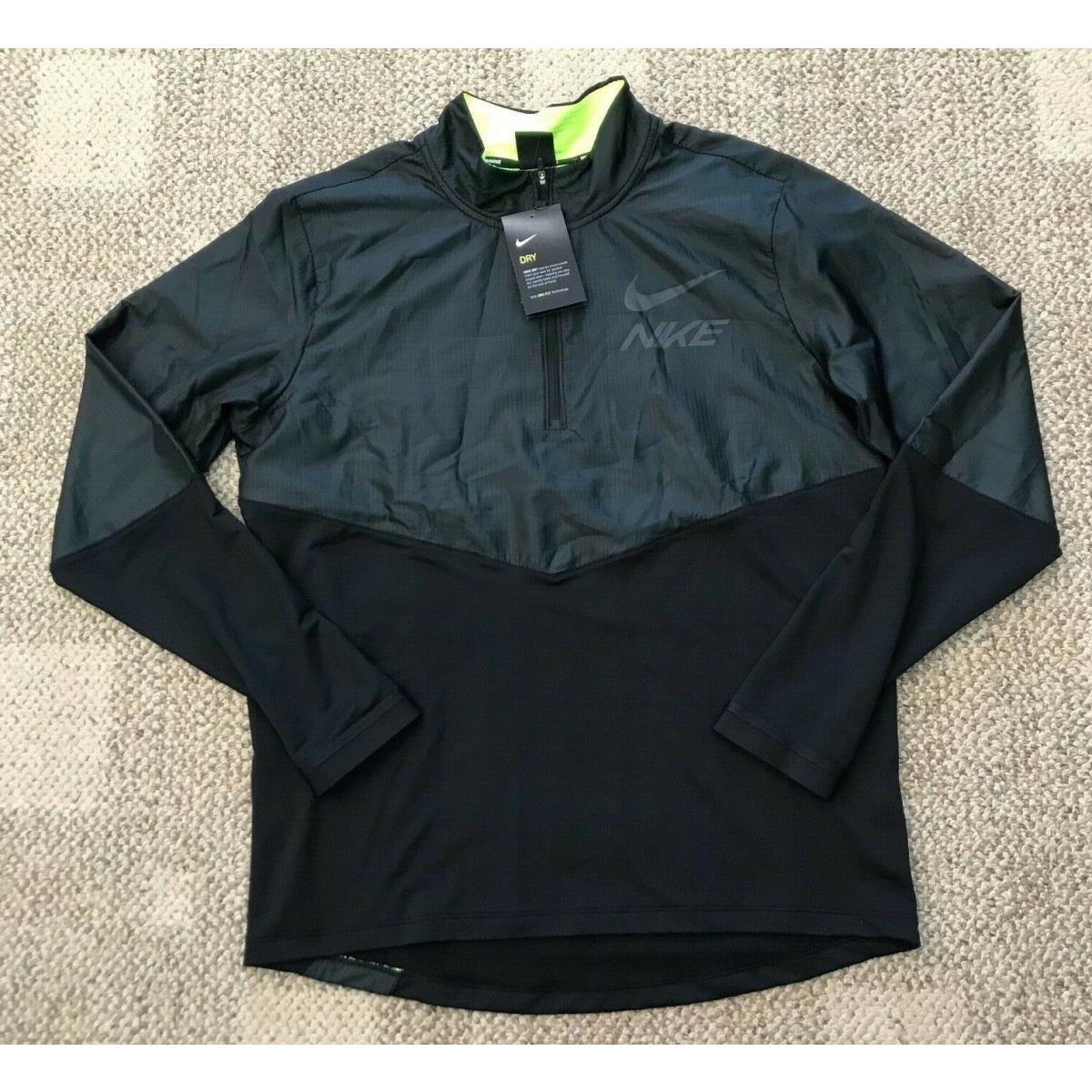 Nike Dry Element Mens 1/2 Zip Running Top Black Size Medium M BV4725-010