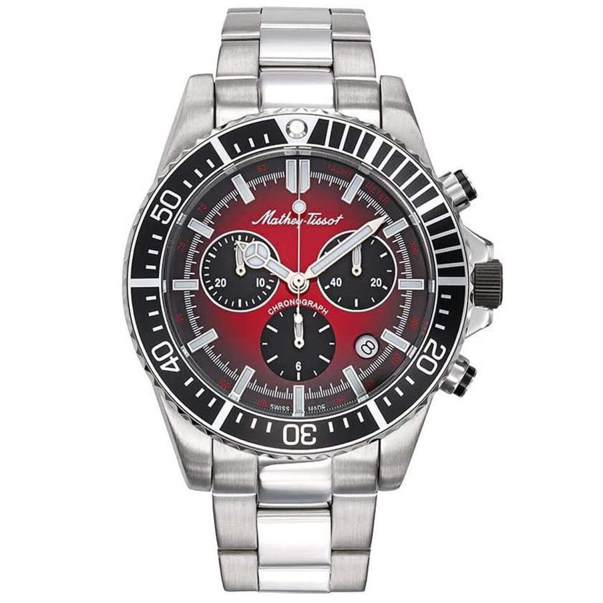 Mathey Tissot Men`s Mathy Strike Red Dial Watch - H908CHAR