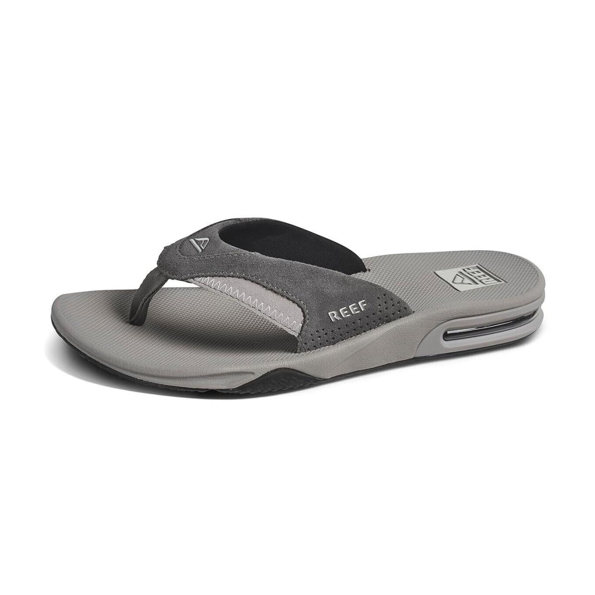 Reef Fanning Grey Suede/black Gray Flip Flops Thong Sandals Beach US Mens Sizes