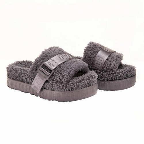 Ugg Women`s Fluffita Flatform Slide Comfy Shoes Slipper Sandals Great Gift Shade