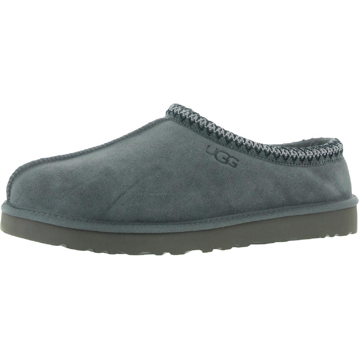 Ugg Tasman Men`s Suede Wool Lined Foam Cushioned Slippers - Dark Gray