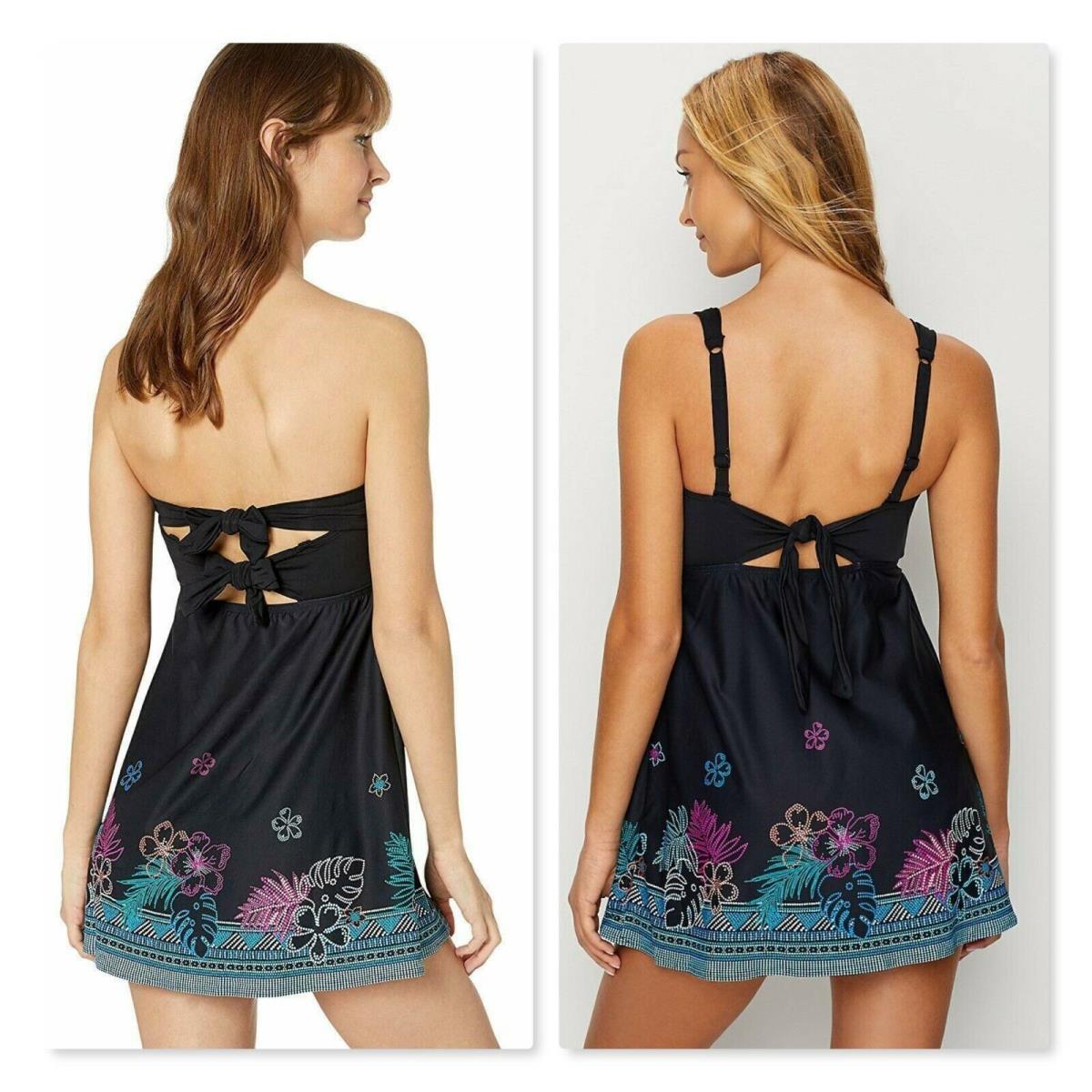 Coco Reef LA Palma Floral Five-way Underwire Swim Dress 32/34DD36/38D/DD NWT$136