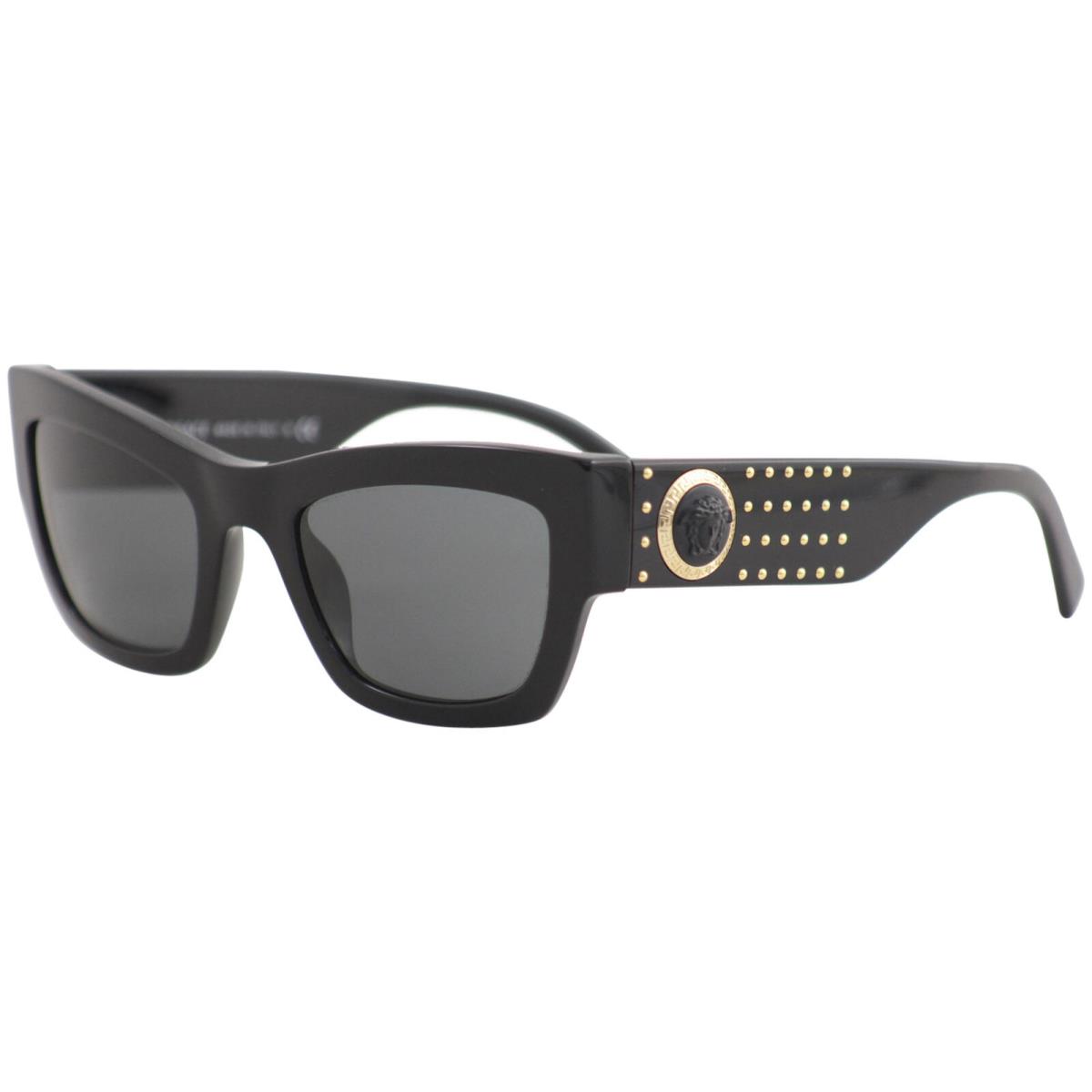 Versace Women`s VE4358 VE/4358 5295/87 Black Medusa Cat Eye Sunglasses 52mm