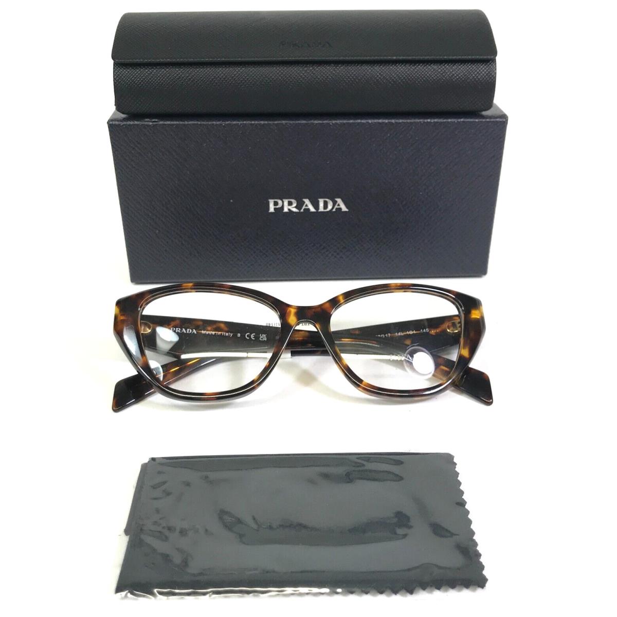 Prada Eyeglasses Frames Vpr 21Z 14L-1O1 Brown Tortoise Cat Eye 53-17-145