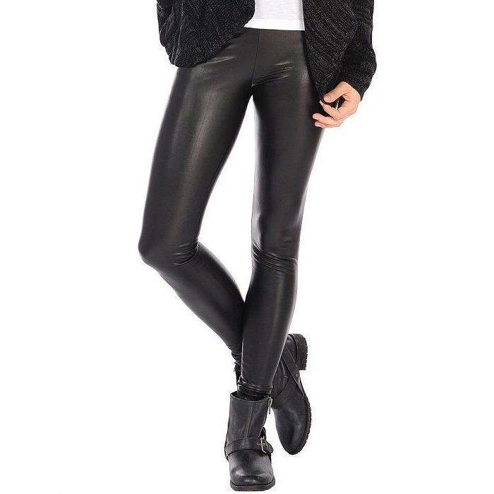 Prada Black Leather Jersey RD Style Legging Pants Size L