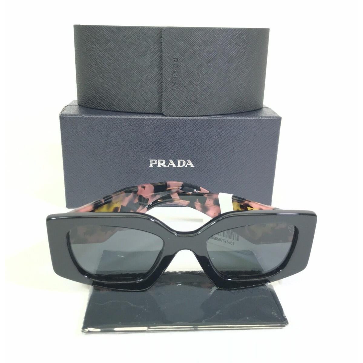 Prada Sunglasses Spr 15Y 1AB-5S0 Polygon Thick Rim Frames Pink Brown Tortoise