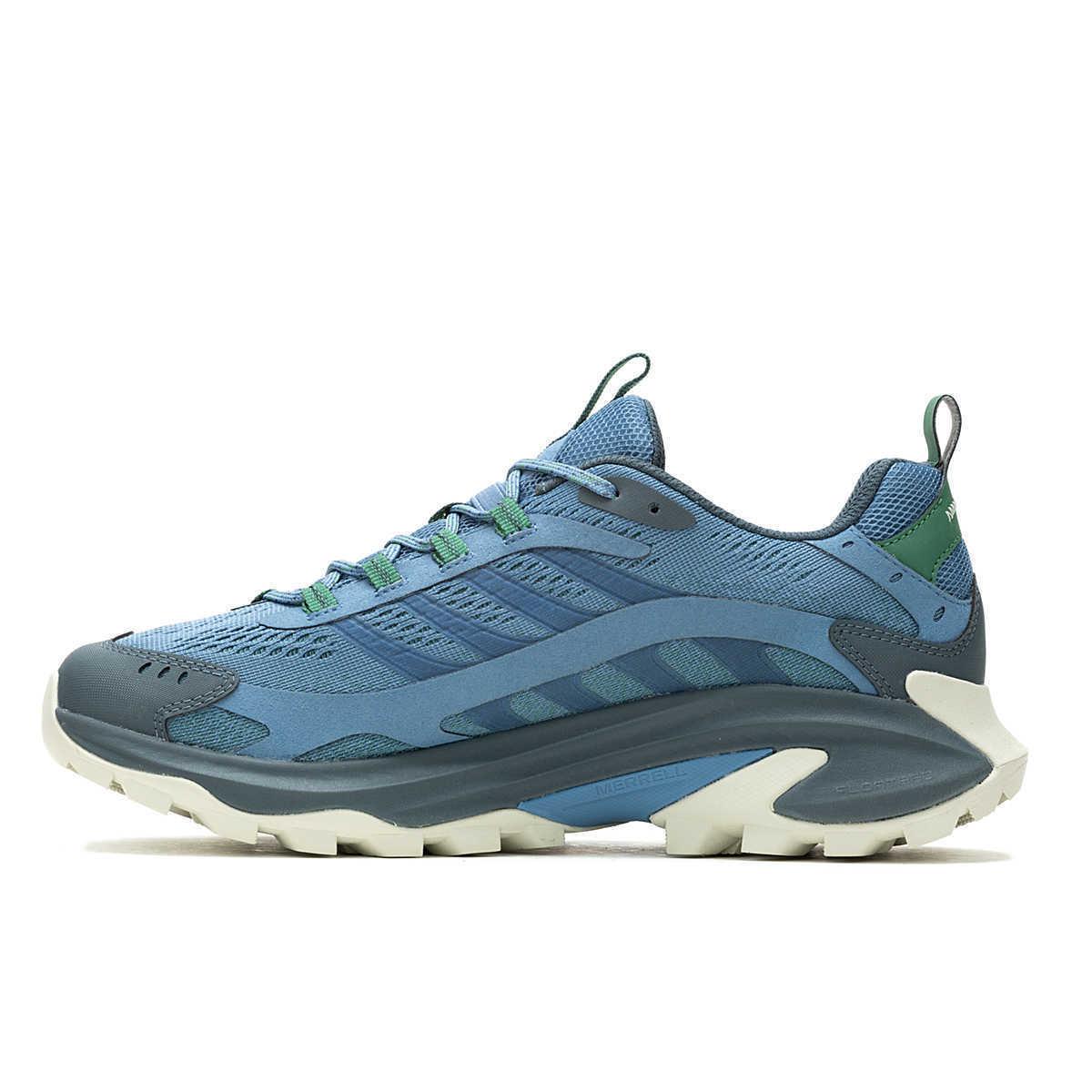 Mens Merrell Moab Speed 2 Steel Blue Mesh Hiking Shoes - Blue