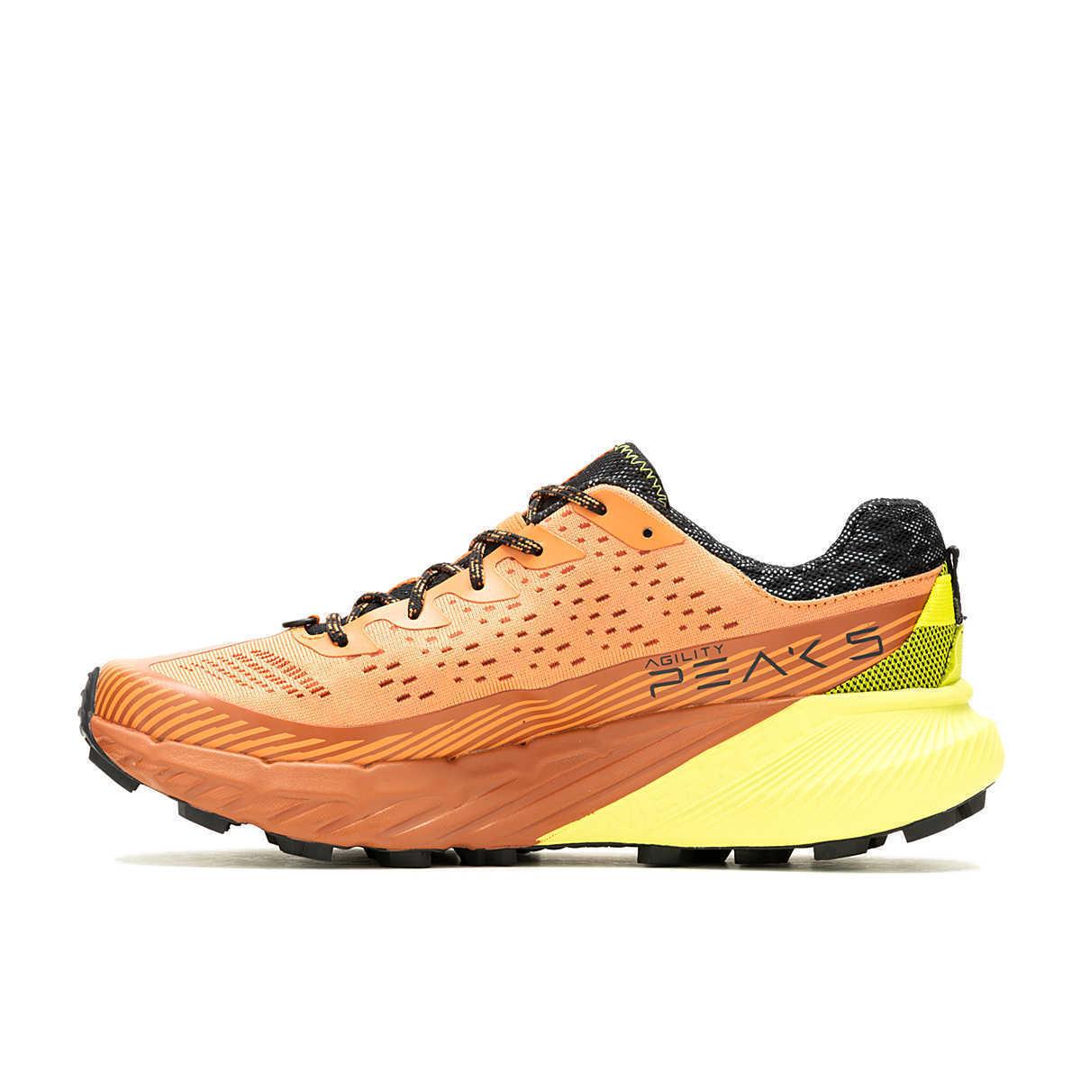 Mens Merrell Agility Peak 5 Melon Clay Mesh Trail Running Shoes - Orange