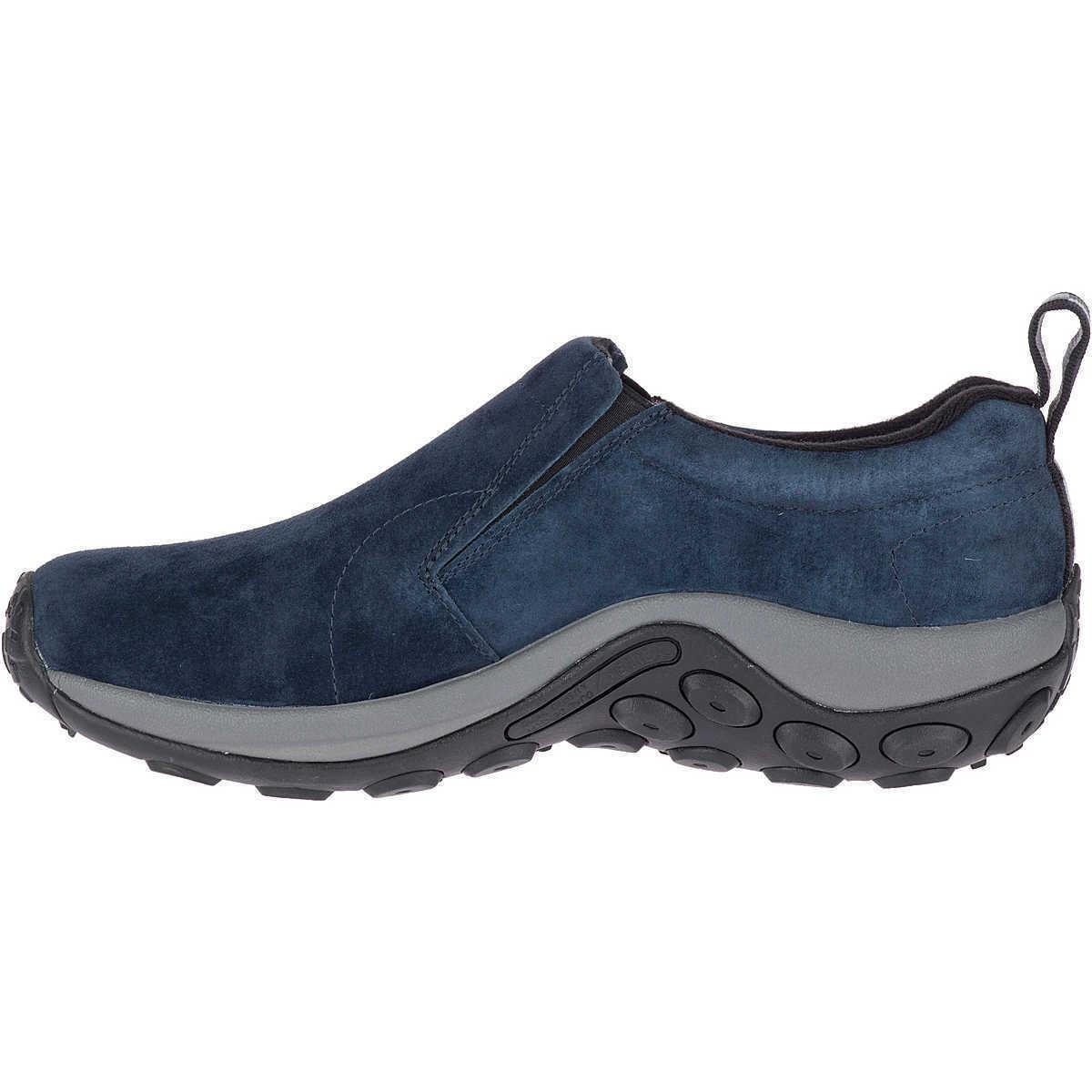 Mens Merrell Jungle Moc Navy Suede Leather Slip on Hiking Shoes - Blue