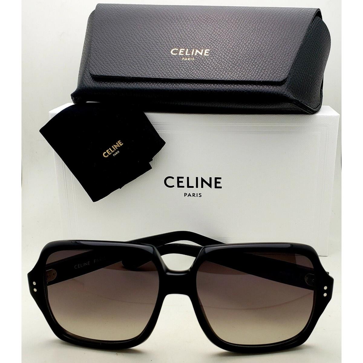 Celine Sunglasses CL40074I 01F 59-15 Shiny Black Frames Grey Gradient Lenses