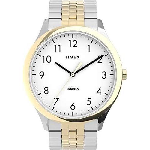 Timex Men`s Easy Reader Two-tone/white 40mm Expansion Band Watch TW2U40000