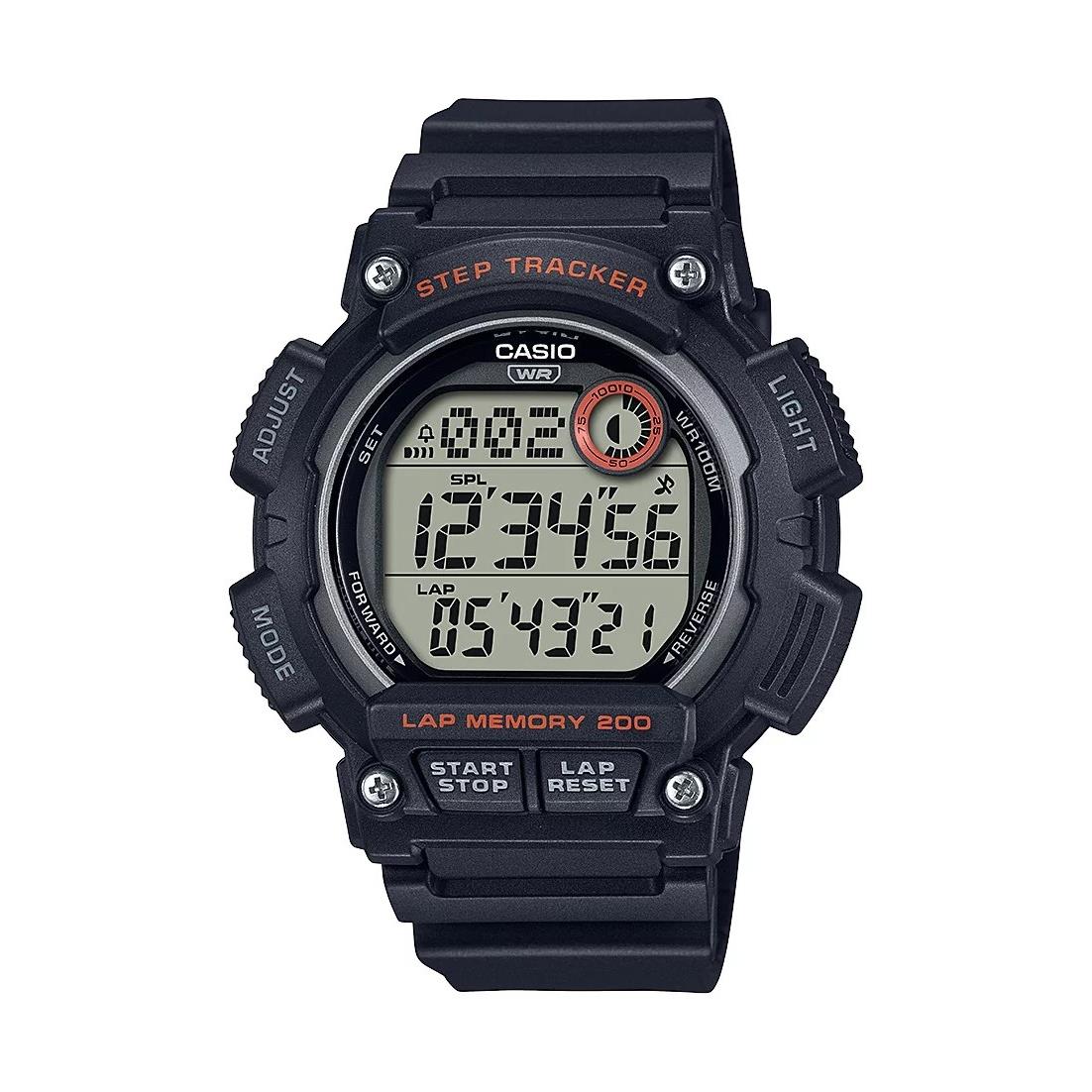 Casio Men`s Digital Lcd Watch Black/Orange