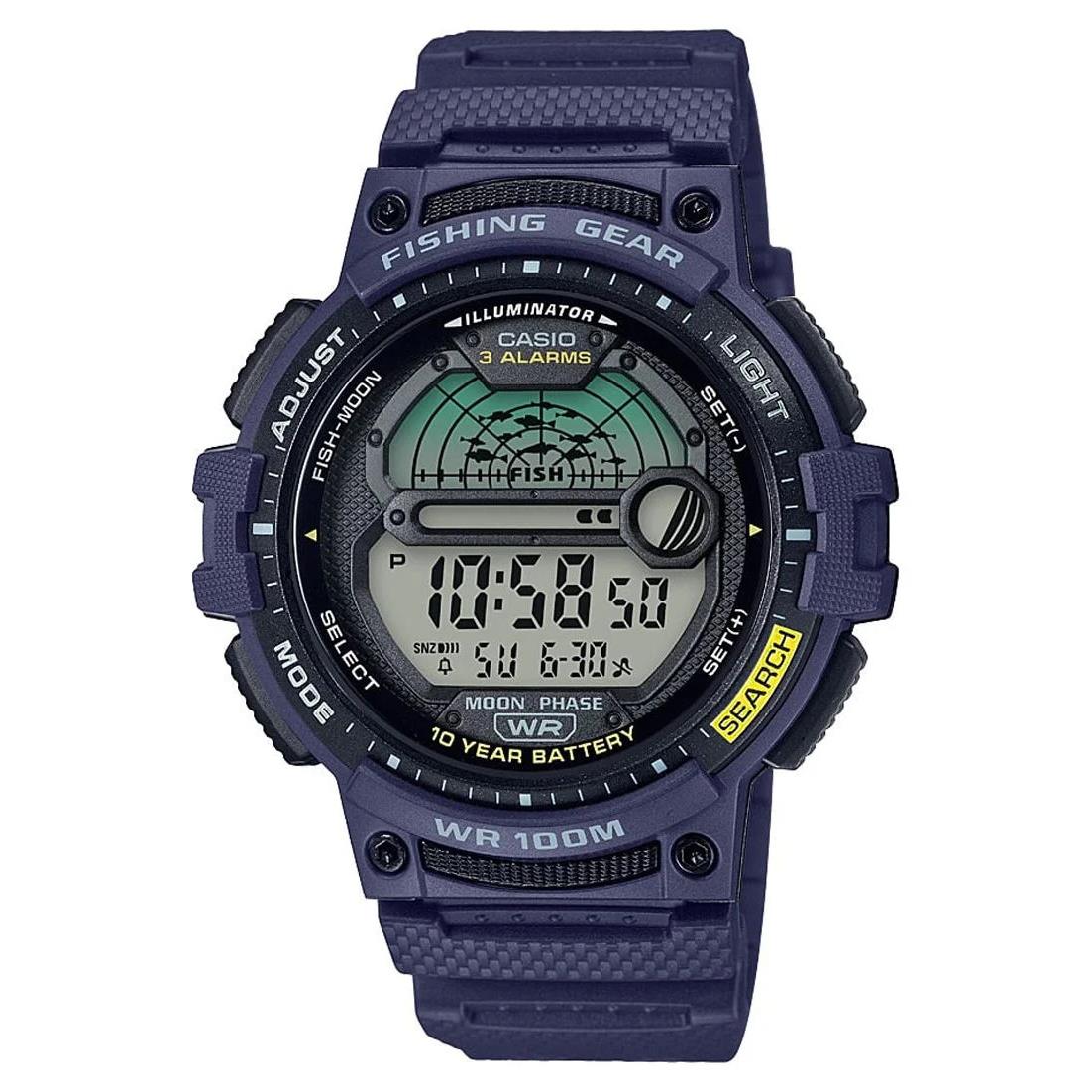 Casio Fishing Timer Moon Graph Watch Green Blue