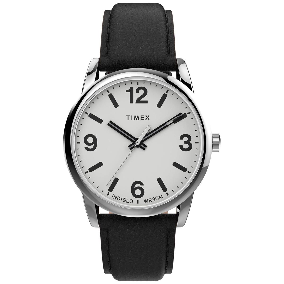 Timex Men`s Easy Reader Bold 38mm Watch Silver-tone Case White Dial with - Black/Silver-Tone