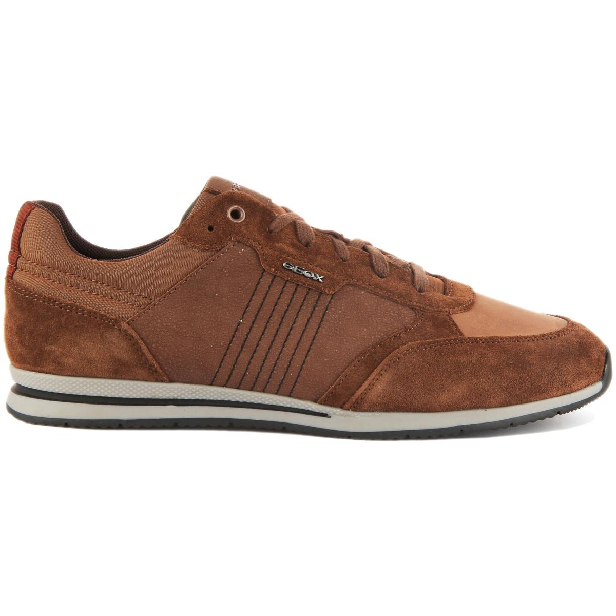 Geox Edizione Mens Lace Up Leather Low Top Sneakers In Brown Size US 7 - 13