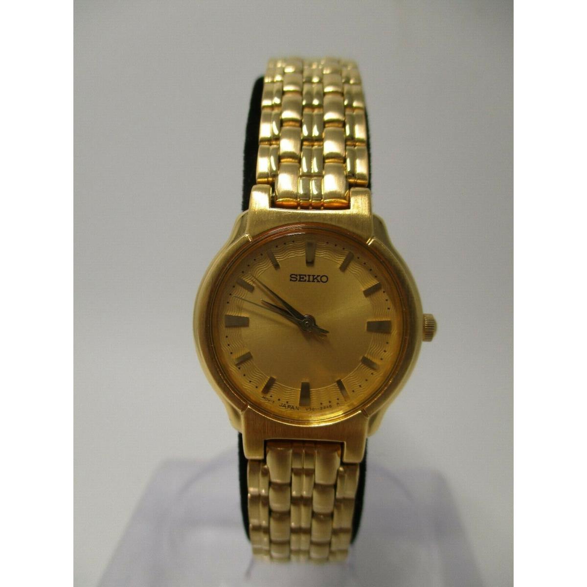 Seiko Women`s Gold Tone Gold Dial Watch SFW830P