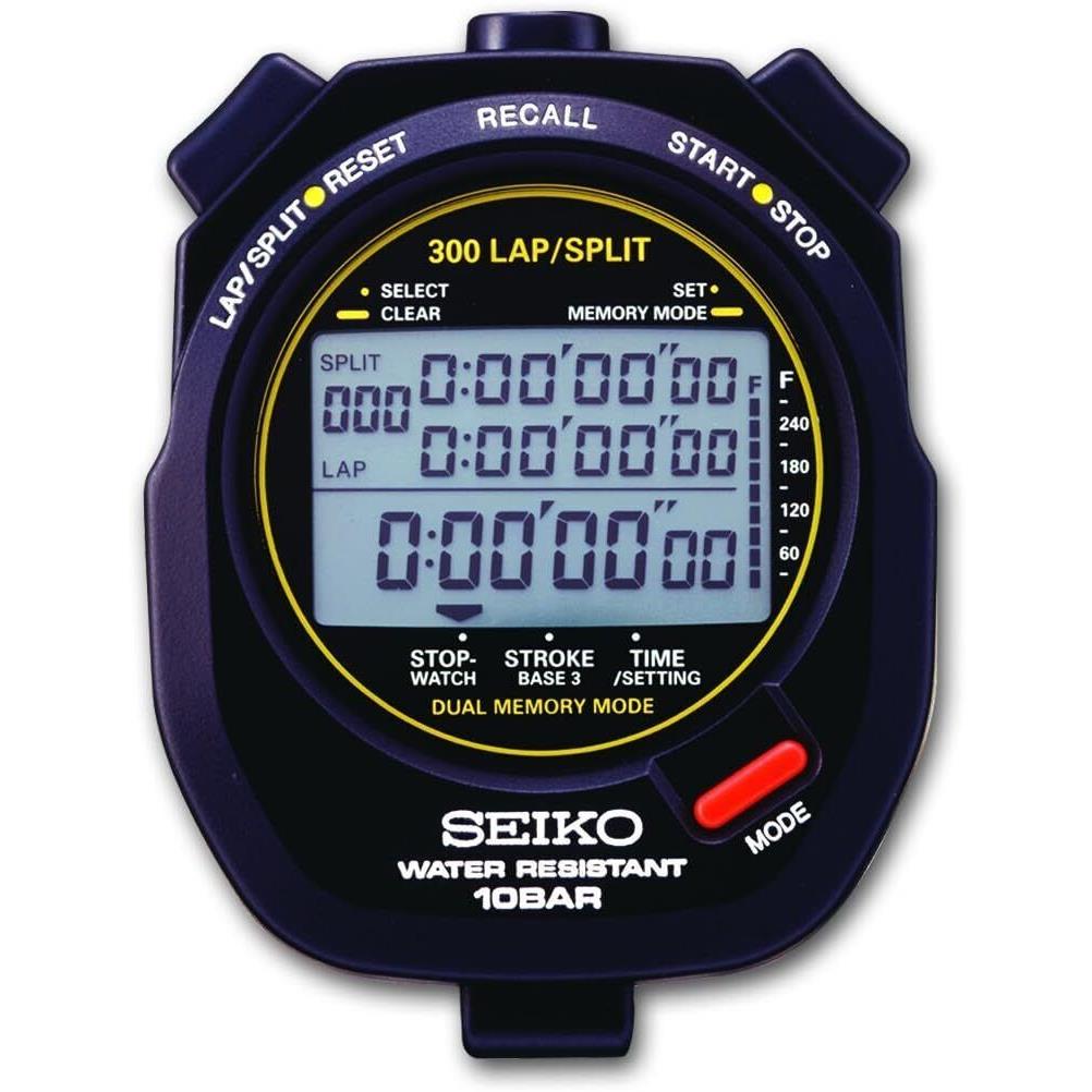 Seiko 300 Lap/split Memory Timer Stopwatch For Aquatic Sports - Black